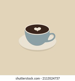 Coffee cup color simple flat illustration 