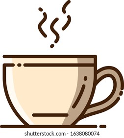 Coffee, coffee cup color vector illustration