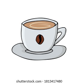 Coffee cup colorful icon in vector. Flat coffee cup illustration in vector.