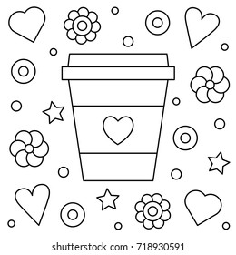 Featured image of post Coffee Cup Coloring Pages Coffee cup coloring page from drinks category