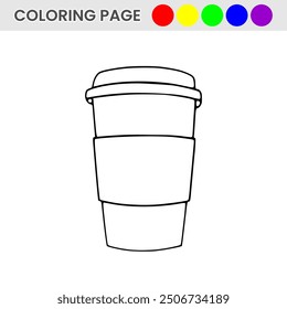 Coffee cup coloring page for children