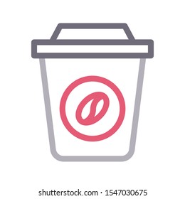 coffee cup colour line icon 