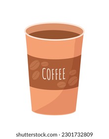 Coffee cup concept. Icons for website. Cappuccino, latte or mochachino. Aroma and beverage, hot refreshing, tasty drink. Cartoon flat vector illustration isolated on white background