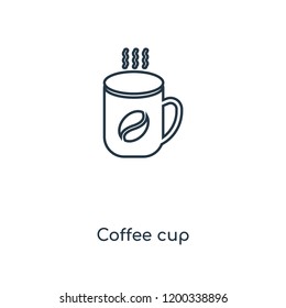 Coffee cup concept line icon. Linear Coffee cup concept outline symbol design. This simple element illustration can be used for web and mobile UI/UX.