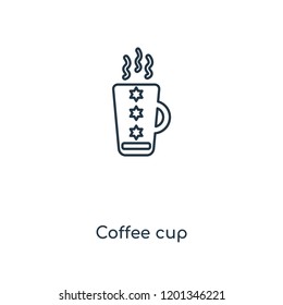 Coffee cup concept line icon. Linear Coffee cup concept outline symbol design. This simple element illustration can be used for web and mobile UI/UX.