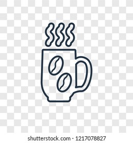 Coffee cup concept vector linear icon isolated on transparent background, Coffee cup concept transparency concept in outline style