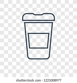 Coffee cup concept vector linear icon isolated on transparent background, Coffee cup concept transparency concept in outline style