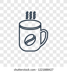 Coffee cup concept vector linear icon isolated on transparent background, Coffee cup concept transparency concept in outline style