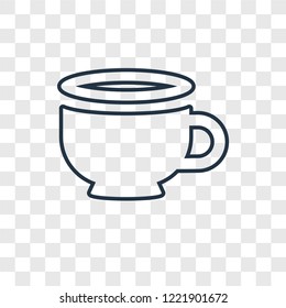 Coffee cup concept vector linear icon isolated on transparent background, Coffee cup concept transparency concept in outline style