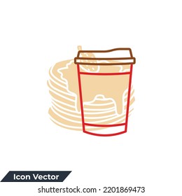 Coffee Cup cone icon logo vector illustration. Disposable cup symbol template for graphic and web design collection