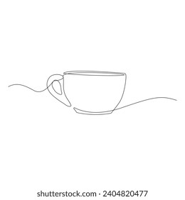 Coffee cup Continuous One line drawing. Line continuous drawing. Vector illustration
