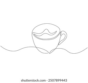 Coffee cup continuous one line drawing. Coffee cup line art illustration. International coffee day 