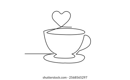 coffee cup continuous one line drawing