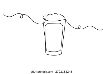 Coffee cup continuous one line drawing minimalist style isolated outline vector illustration