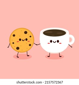 Set With Cute Coffee Cups Stock Illustration - Download Image Now -  Anthropomorphic Face, Cookie, Illustration - iStock