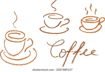 Coffee Cup Crayon Chalk Drawing