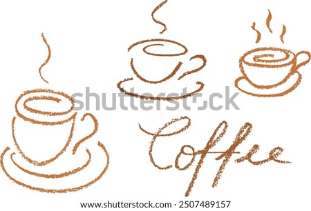 Coffee Cup Crayon Chalk Drawing
