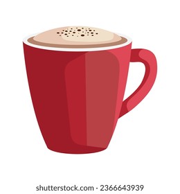 coffee cup with cream illustration isolated