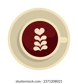 coffee cup with cream illustration isolated