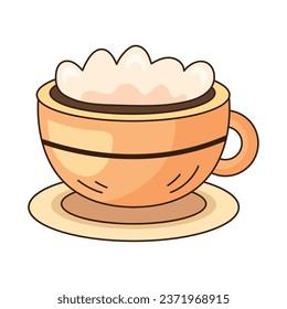 coffee cup with cream vector isolated