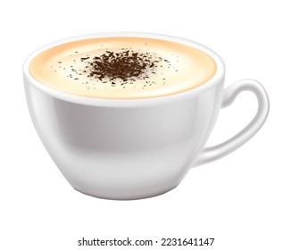 Coffee Cup With creamy coffee and spread chocolate Illustration