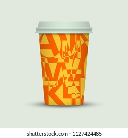 Coffee cup with creative letters