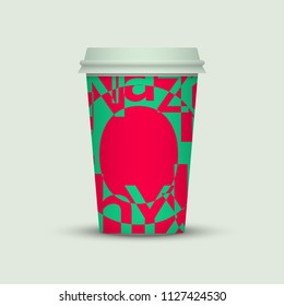 Coffee cup with creative letters