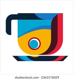 Coffee Cup Creative Stylish, Tea Cup Icon Vector Art Illustration