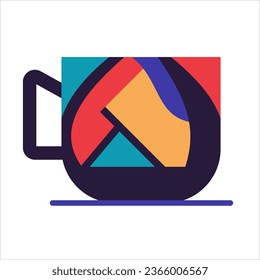 Coffee Cup Creative Stylish, Tea Cup Icon Vector Art Illustration