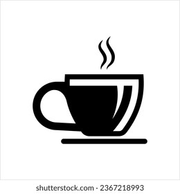 Coffee Cup Creative Stylish, Tea Cup Icon, Mug For Serving Coffee, Hot Beverage Container Vector Art Illustration