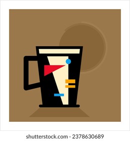 Coffee Cup Creative Stylish, Tea Cup Icon, Mug For Serving Coffee, Hot Beverage Container Vector Art Illustration
