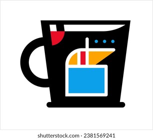 Coffee Cup Creative Stylish, Tea Cup Icon, Mug For Serving Coffee, Hot Beverage Container Vector Art Illustration