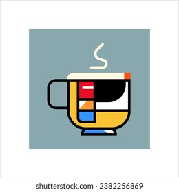 Coffee Cup Creative Stylish, Tea Cup Icon, Mug For Serving Coffee, Hot Beverage Container Vector Art Illustration