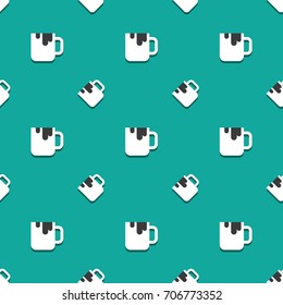 Coffee Cup Crisp Drink Full Cup Seamless Pattern