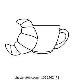 coffee cup with croissant