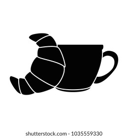 coffee cup with croissant