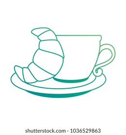 coffee cup with croissant