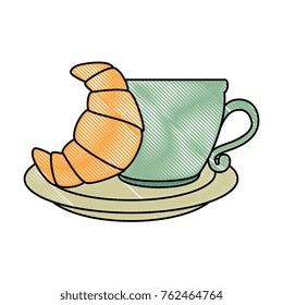 coffee cup with croissant