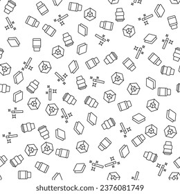 Coffee Cup, Cube, Magic Wand, Eraser Seamless Pattern for printing, wrapping, design, sites, shops, apps  
