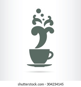 coffee cup with curly as coffee time icon vector illustration