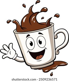 Coffee cup with a cute face on it.