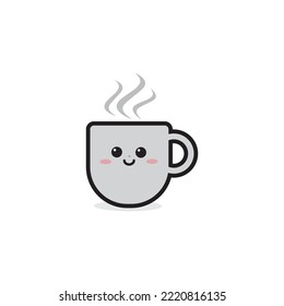 Coffee Cup Cute Kawaii Vector Design