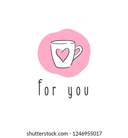 Coffee cup cute logo design for you