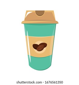 Coffee cup design element for illustration. flat icon.