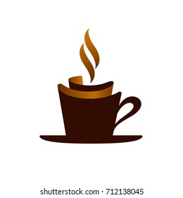 Coffee cup design. Hot chocolate symbol on white background. Vector illustration.