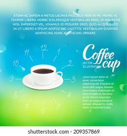 Coffee cup design at infographic style. Vector illustration.