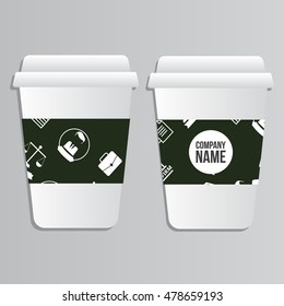 Coffee Cup design. Legal compliance deal protection and copyright regulation. Copyright legal, protection and regulation