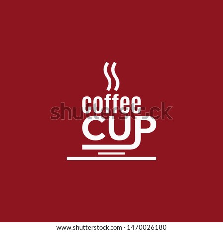 Coffee cup design. Logo of coffee on red background
