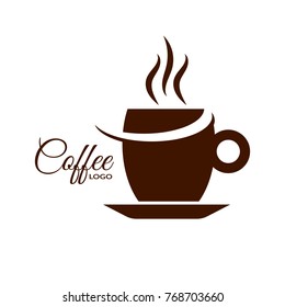 Coffee cup design logo  white bg vector eps 10