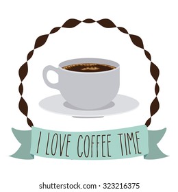 Coffee cup design over seal stamp  image, vector illustration eps 10